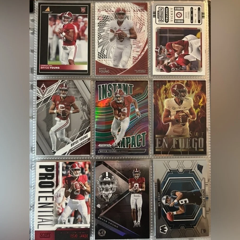 Bryce Young 🏈 “2023” NFL Football RC Rookie/Draft Pick Cards Collection/LOT of 9